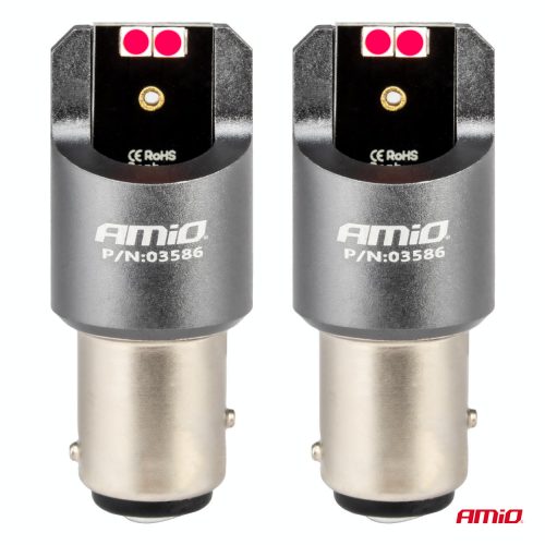 AMIO CANBUS PRO series BAY15D P21/5W 4x3030 SMD piros 12/24V led izzó