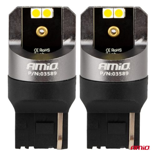 AMIO CANBUS PRO series 7440 T20 W21W 4x3030 SMD fehér 12/24V led izzó