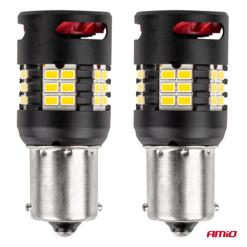 AMIO CANBUS PRO series 1156 BA15S P21W R10W R5W 24x3020 SMD FAN fehér 12V/24V led izzó